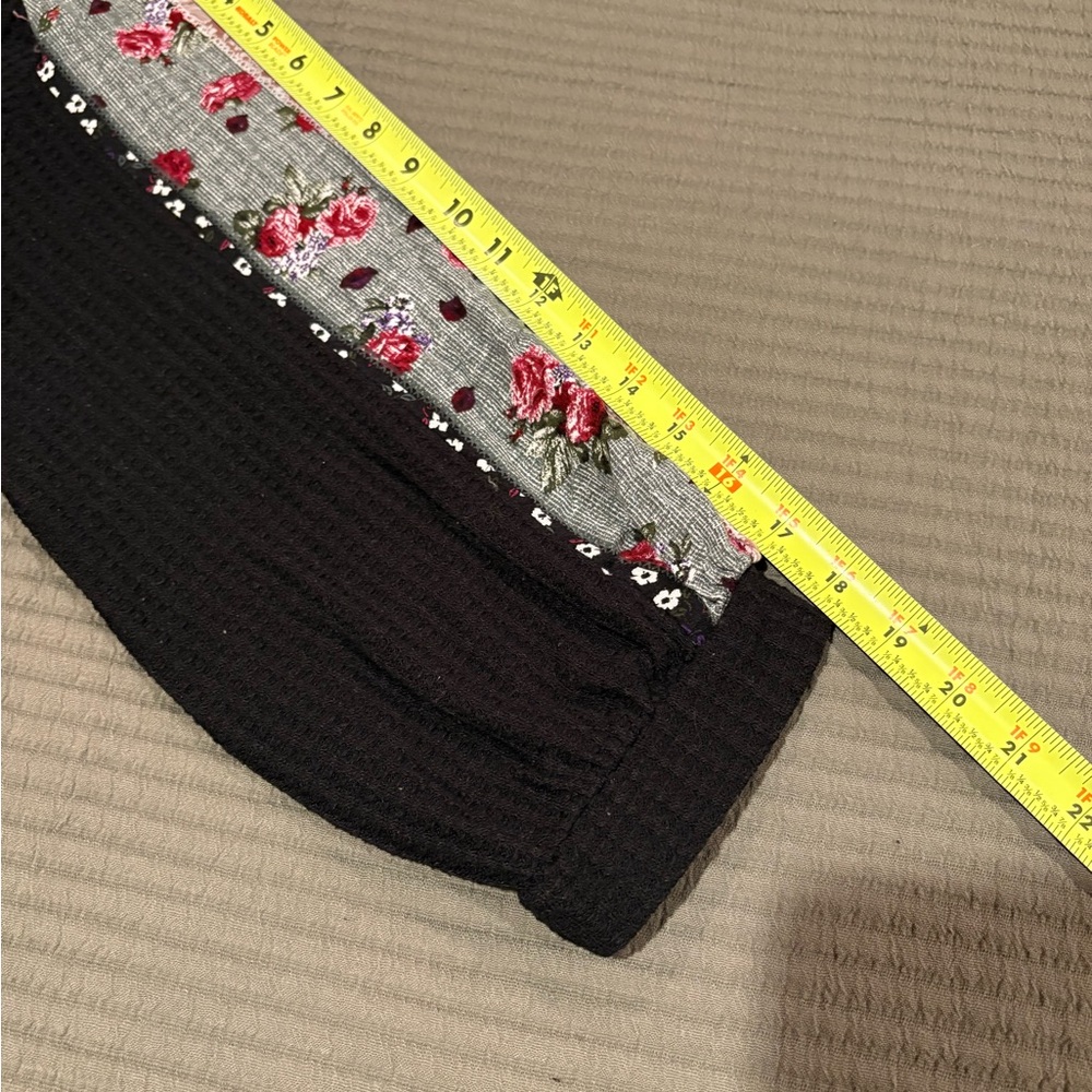 Pol Thermal Waffle Knit Patchwork Long Sleeve Top… - image 11